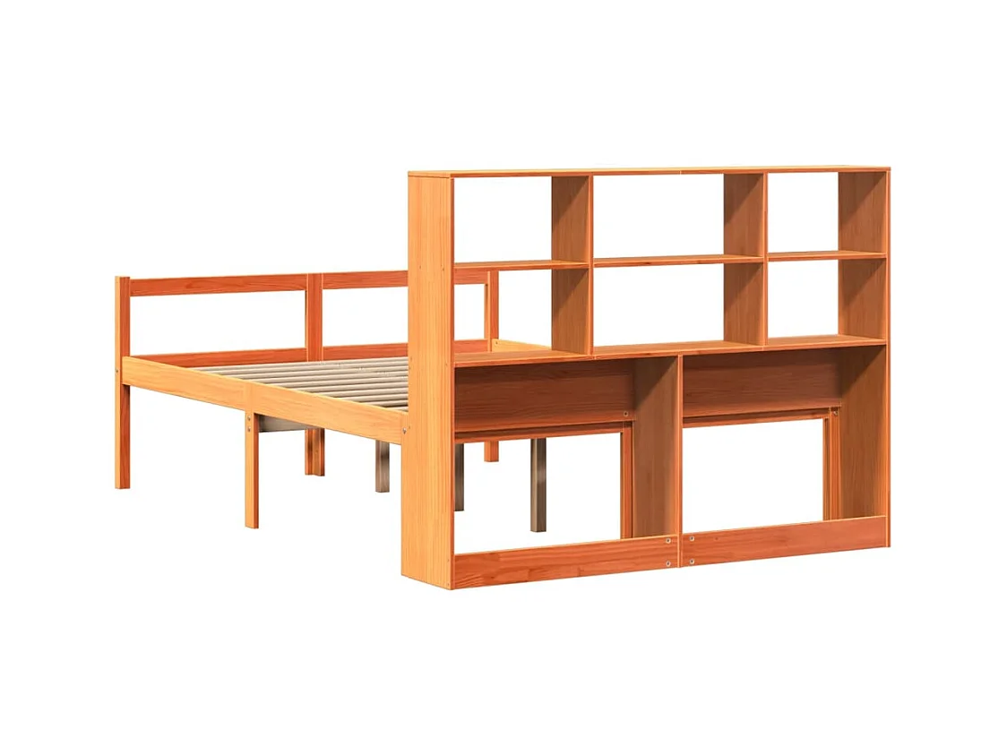 Letto Libreria senza Materasso Marrone Cera 150x200 cm Legno