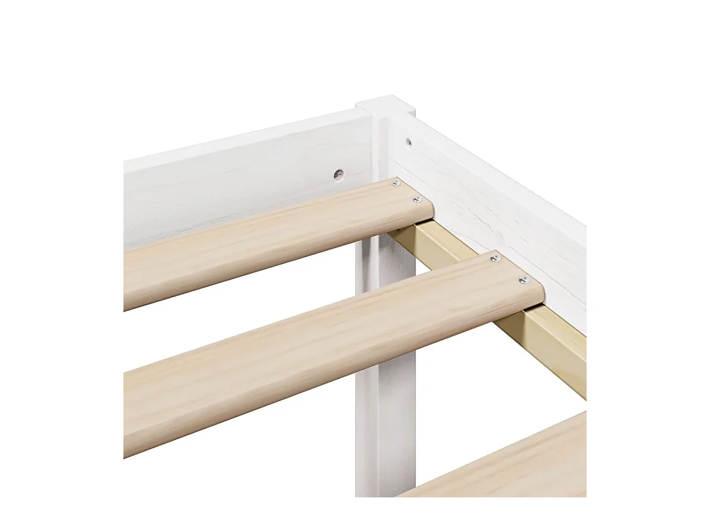 Bed met boekenkast zonder matras grenenhout wit 90x190 cm