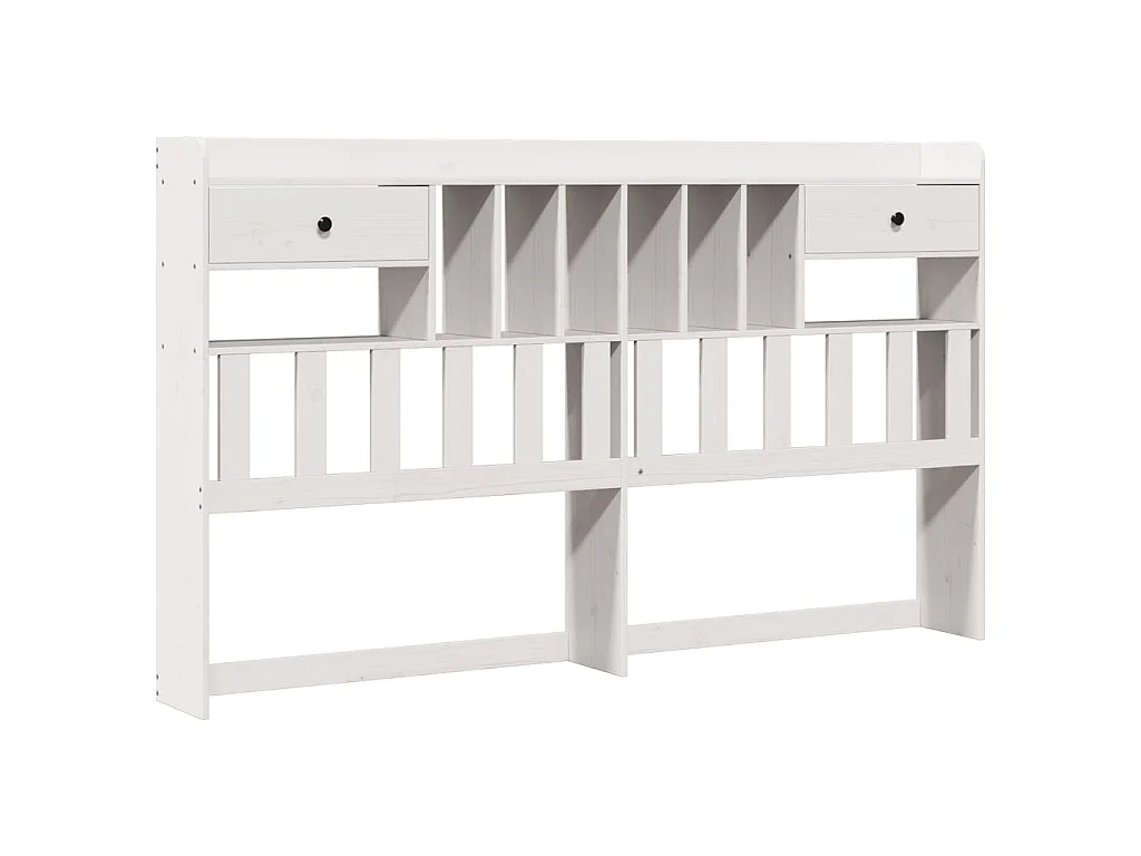 Bed met boekenkast zonder matras grenenhout wit 180x200 cm
