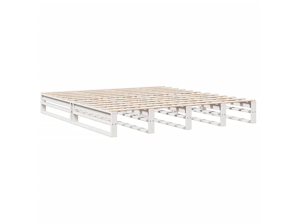 Bed met boekenkast zonder matras grenenhout wit 180x200 cm
