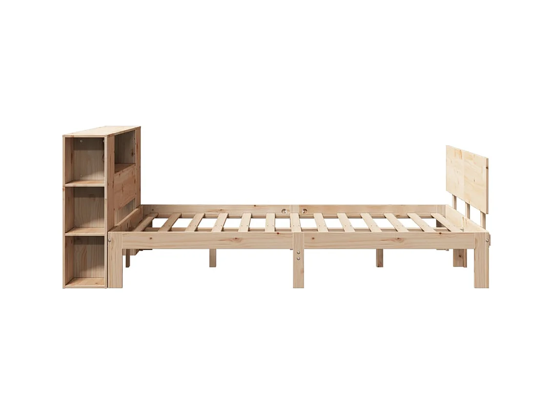 Massivholzbett mit Regal ohne Matratze 150x200 cm Kiefer