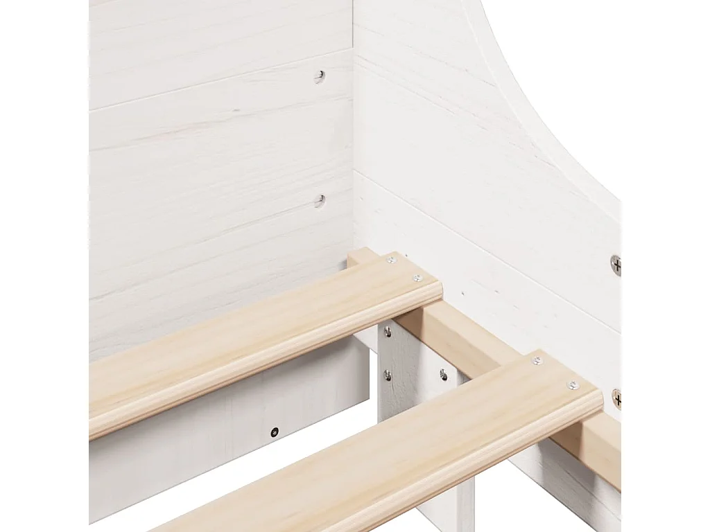 Cama com estante sem colchão 180x200 cm madeira maciça branco