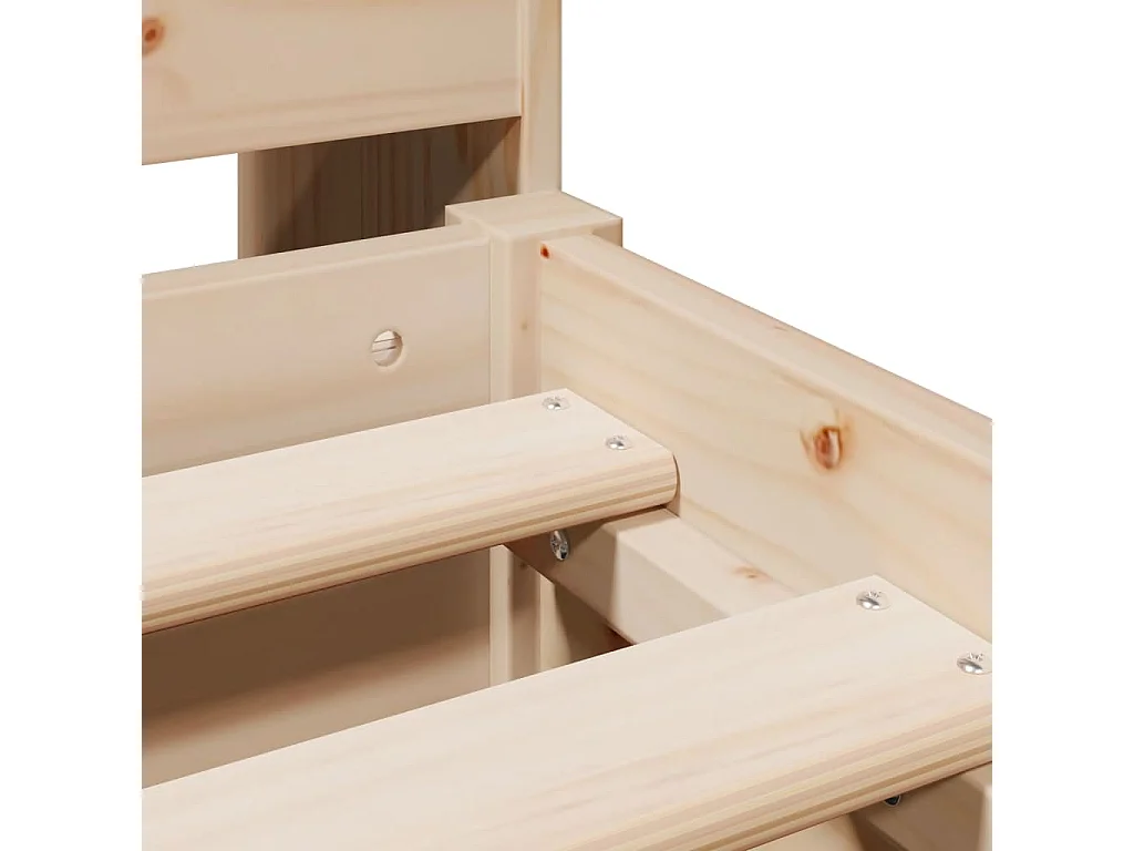 Lit bibliothèque sans matelas 140x200 cm bois massif de pin