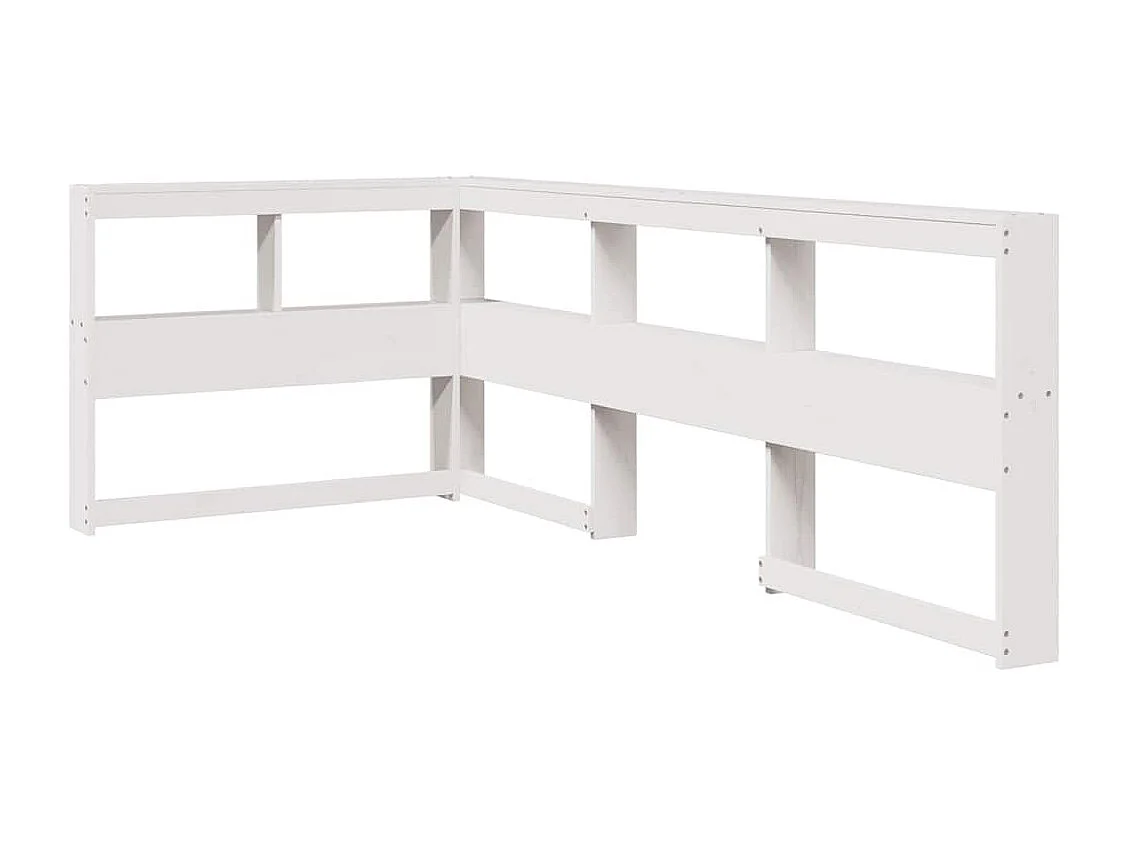 Lit bibliothèque sans matelas blanc 90x200cm bois de pin massif