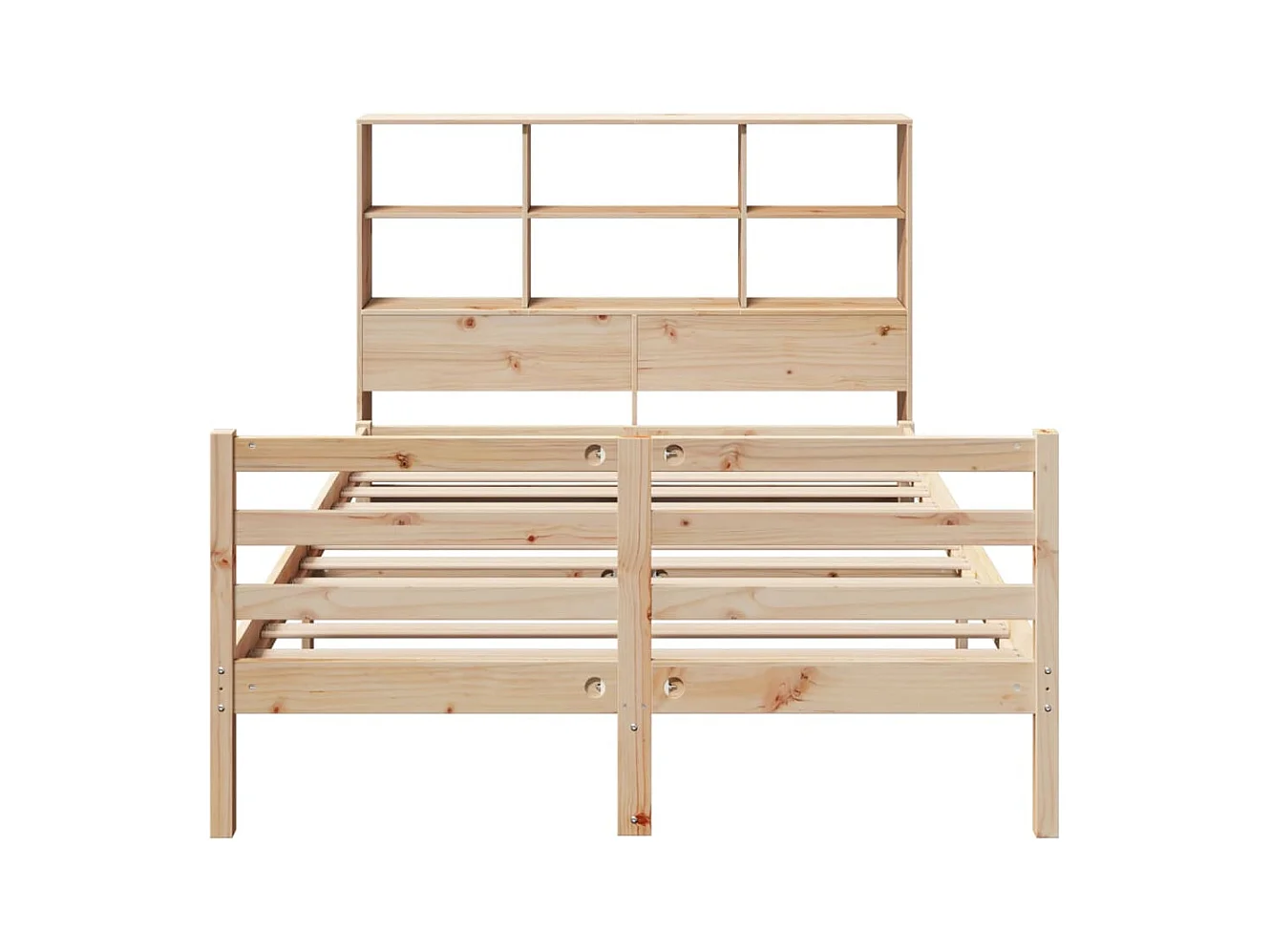Lit bibliothèque sans matelas 140x190 cm bois de pin massif