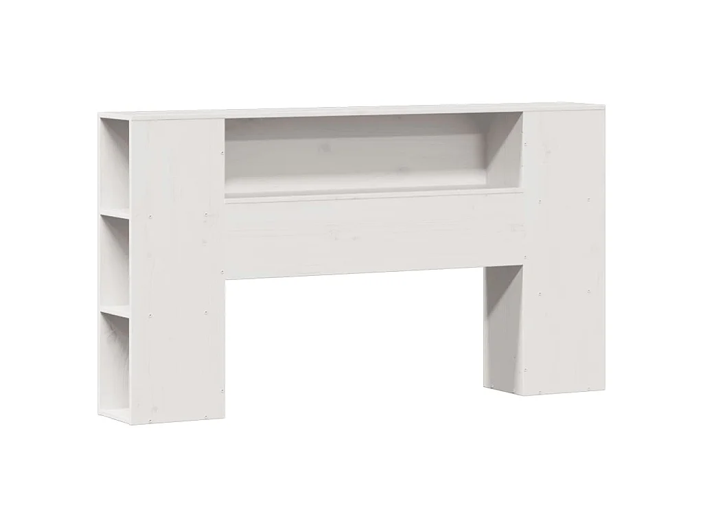 Lit bibliothèque sans matelas blanc 150x200 cm bois pin massif