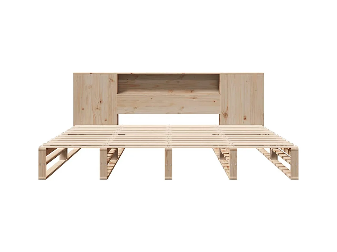 Letto Libreria senza Materasso 200x200 cm in Legno Massello