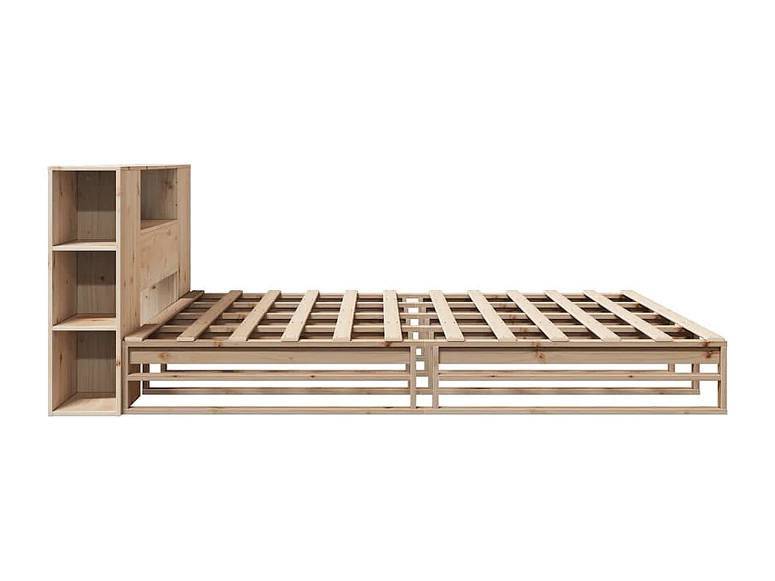 Letto Libreria senza Materasso 200x200 cm in Legno Massello