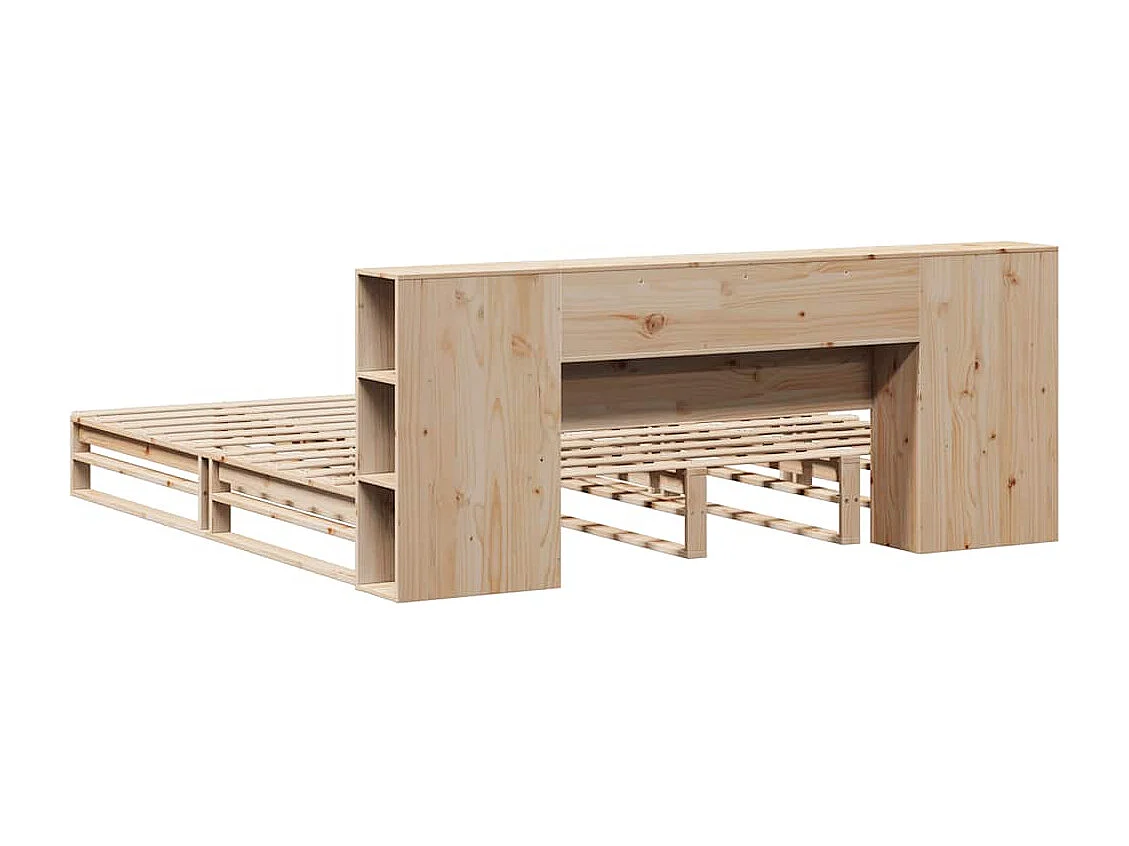 Letto Libreria senza Materasso 200x200 cm in Legno Massello