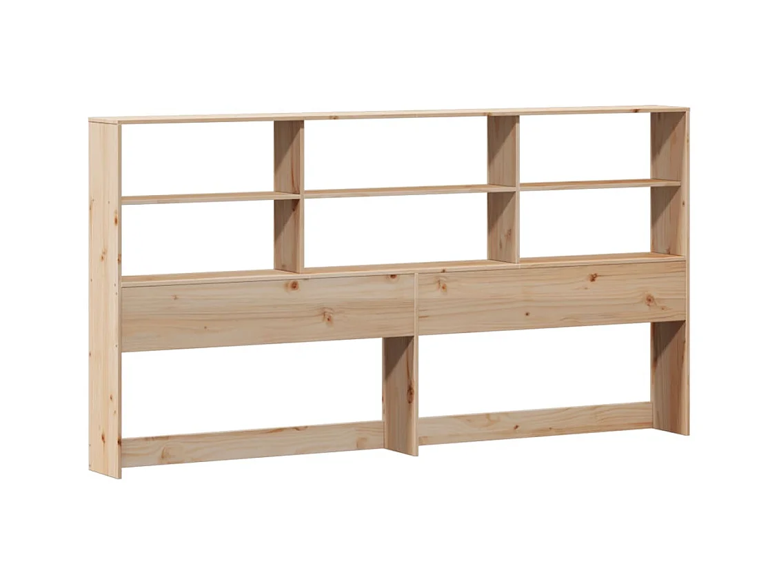 Lit bibliothèque sans matelas 180x200 cm bois massif de pin