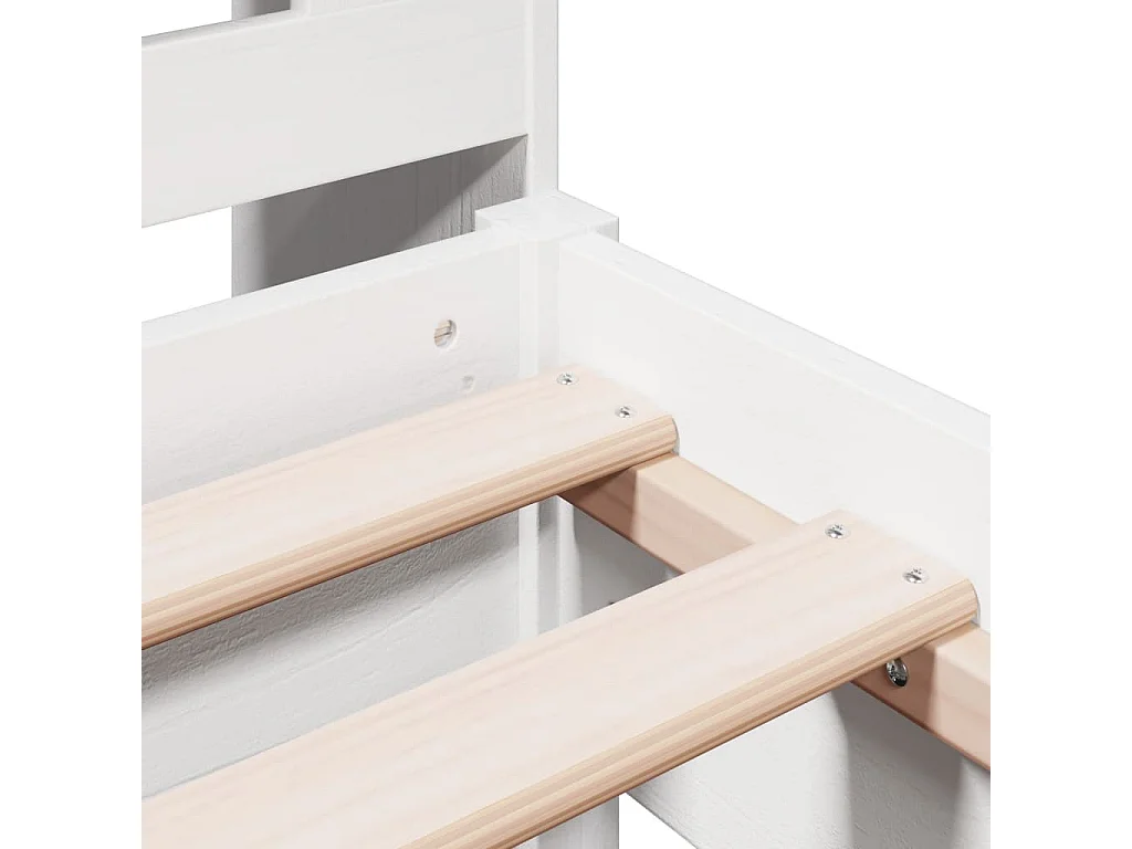 Lit bibliothèque sans matelas blanc 75x190cm bois de pin massif