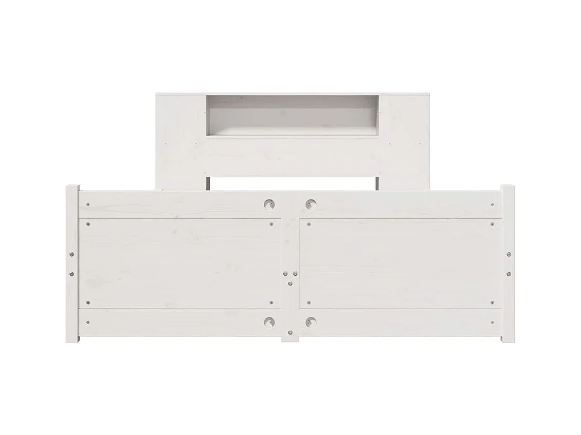 Lit bibliothèque sans matelas blanc 160x200 cm bois pin massif