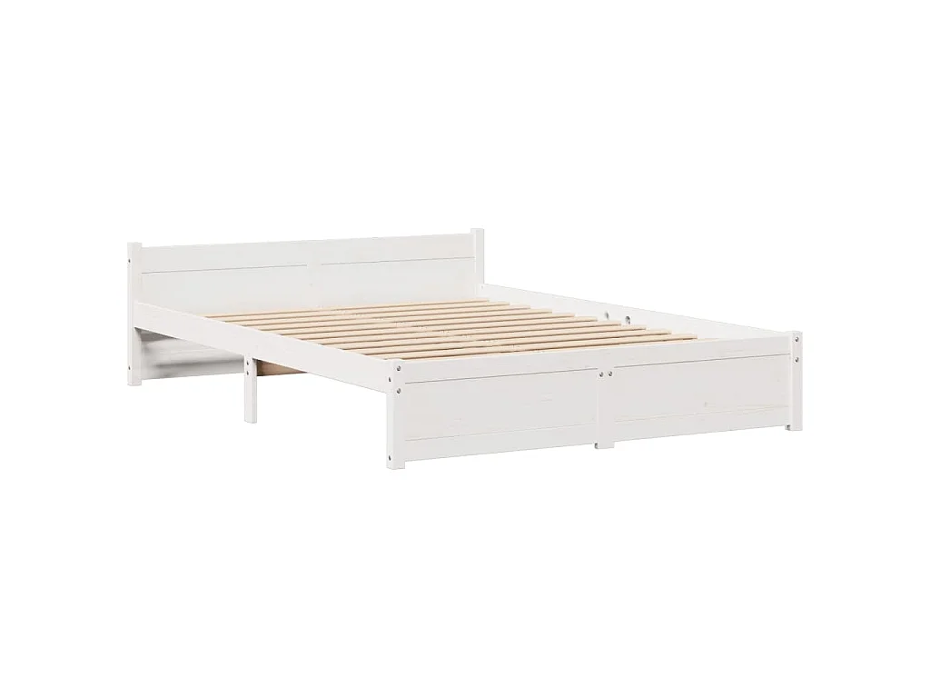 Letto Libreria senza Materasso Bianco 160x200 cm Legno di Pino
