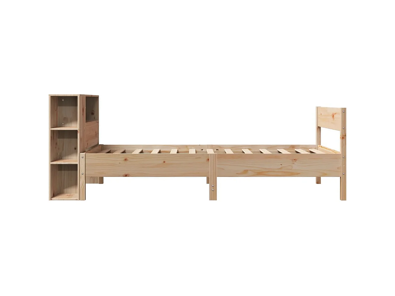 Lit bibliothèque sans matelas 90x190 cm bois de pin massif
