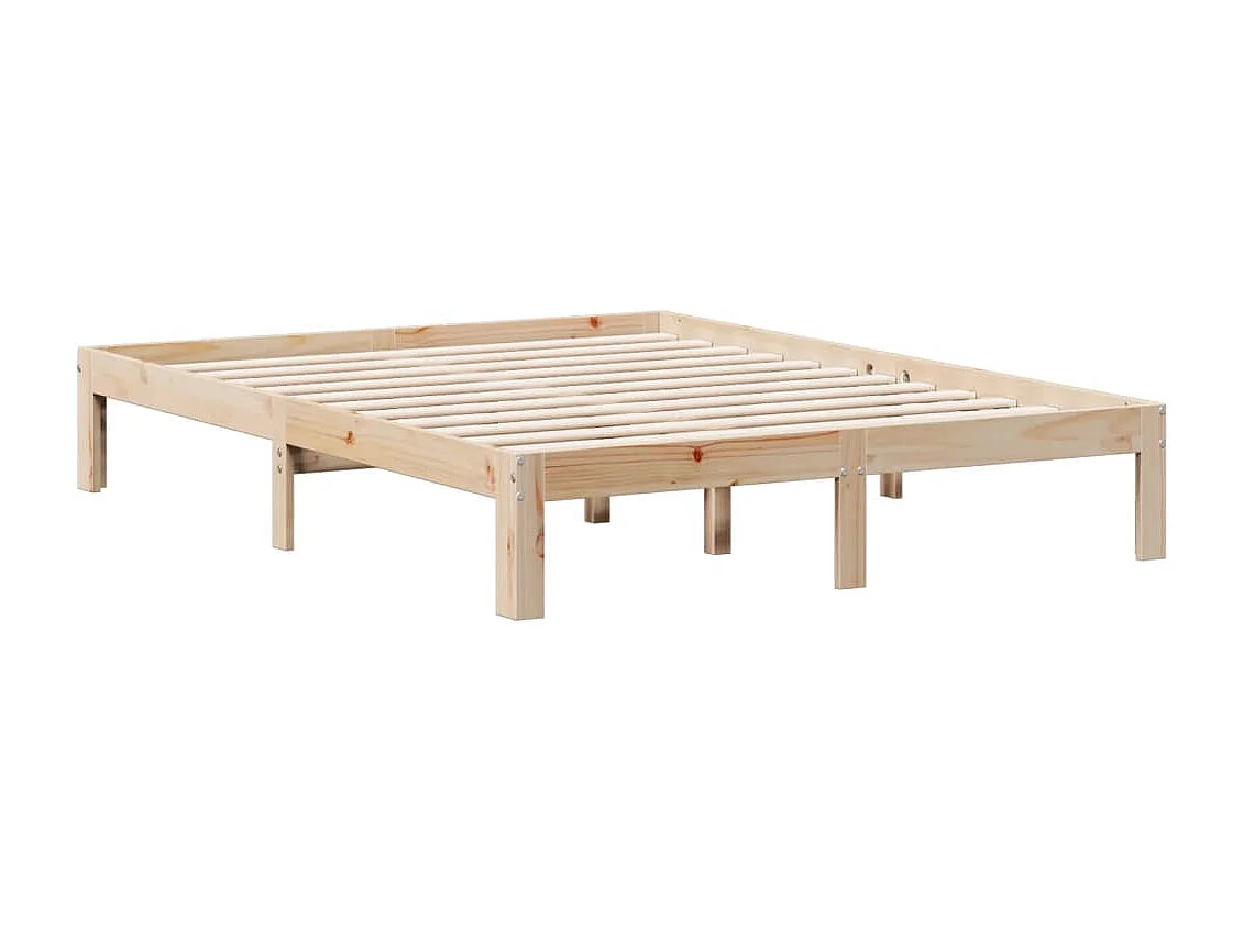 Lit bibliothèque sans matelas 140x190 cm bois de pin massif