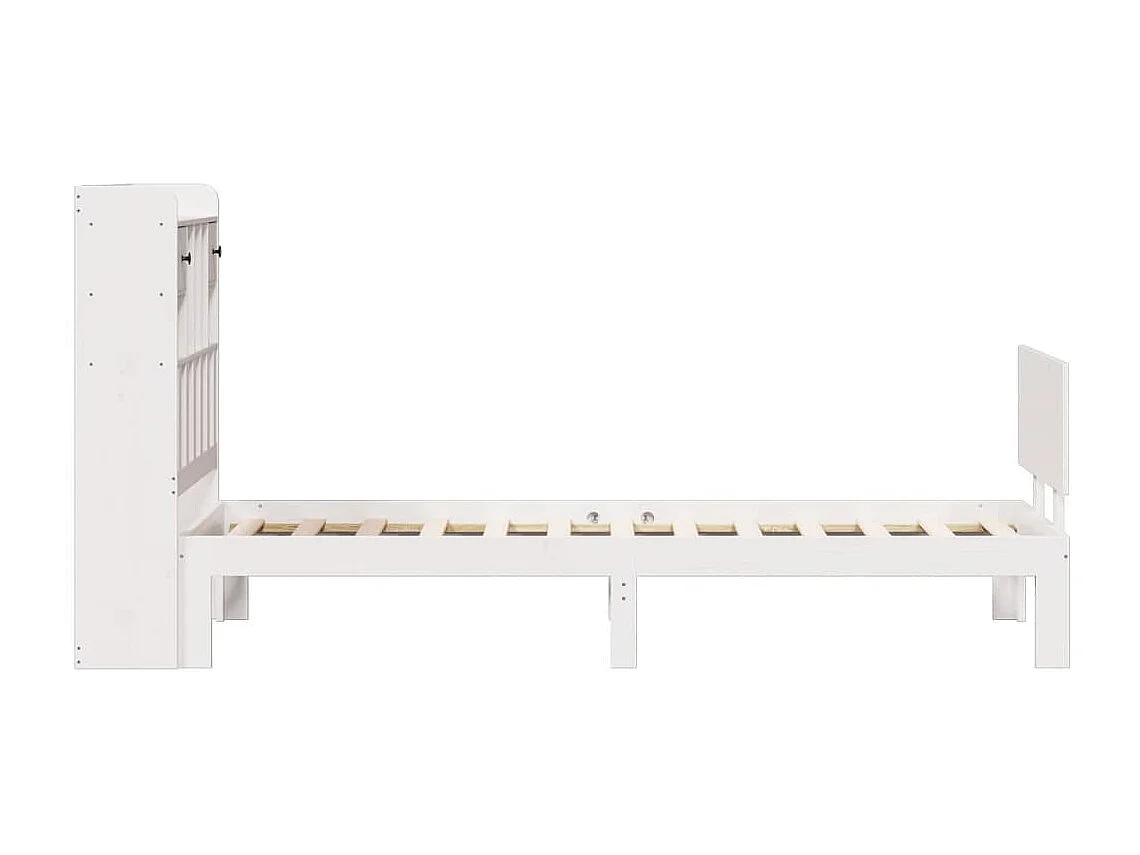 Cama con estantería sin colchón madera maciza de pino 90x190 cm