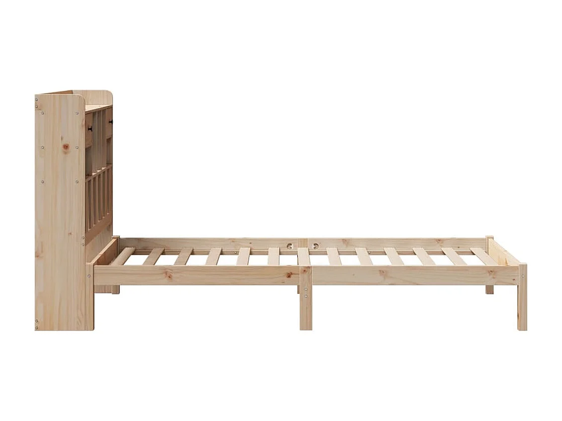 Giroletto con Libreria senza Materasso 75x190 cm in Legno Pino