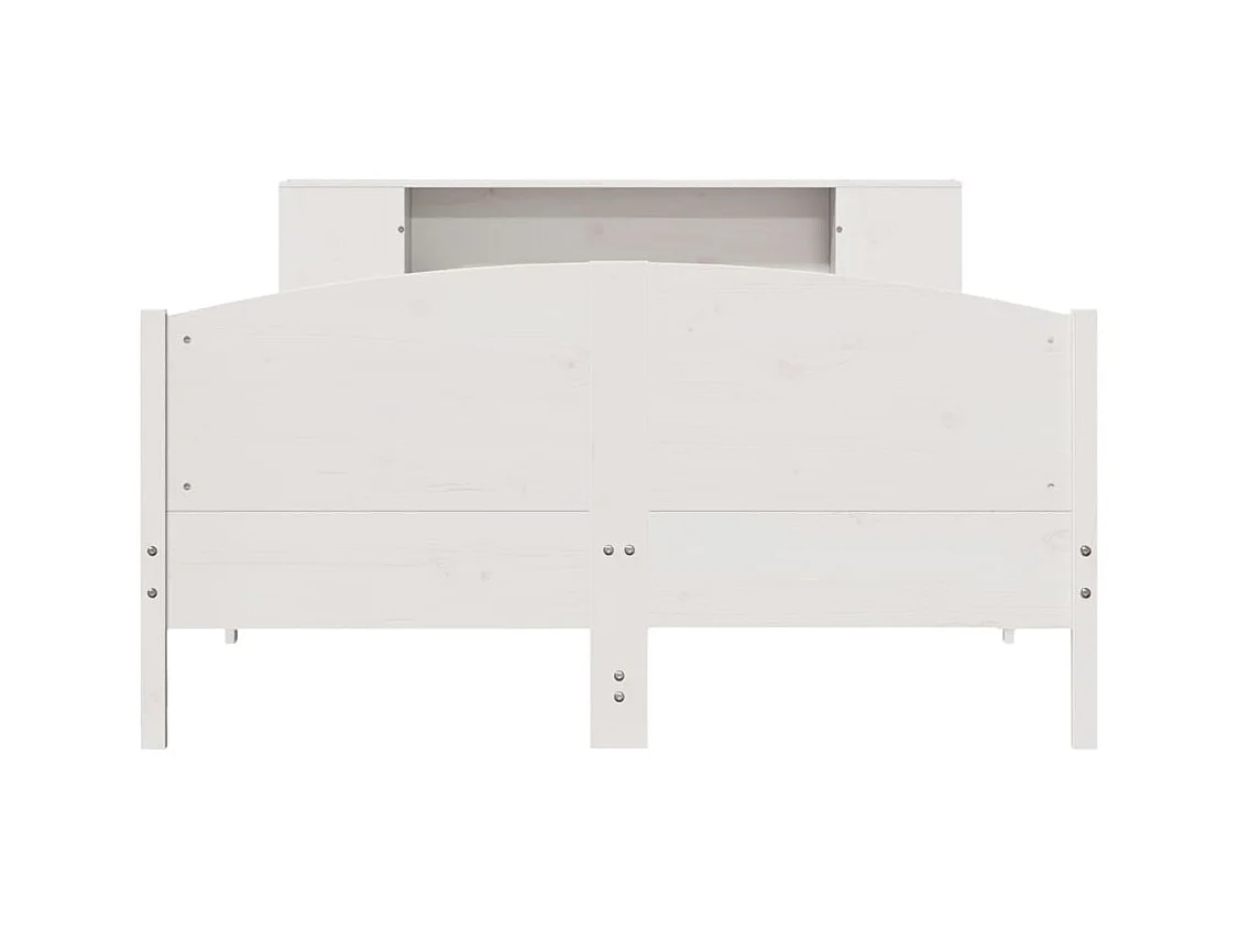 Lit bibliothèque sans matelas blanc 140x200 cm bois pin massif