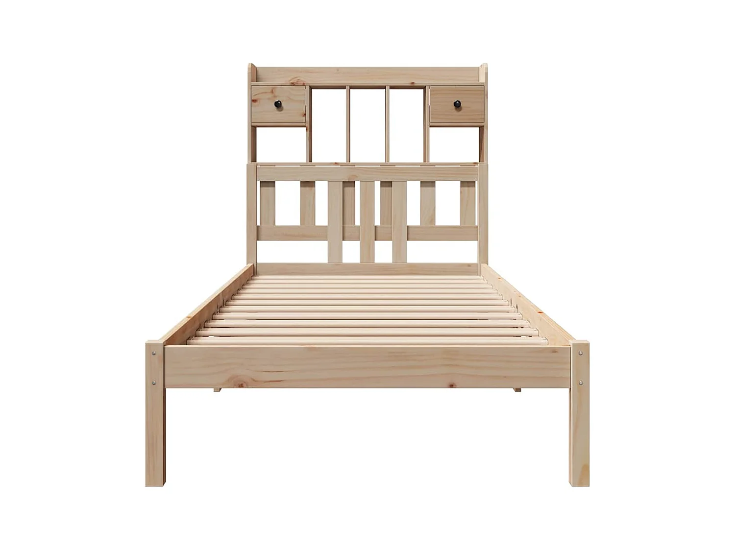 Lit bibliothèque sans matelas 90x190 cm bois de pin massif