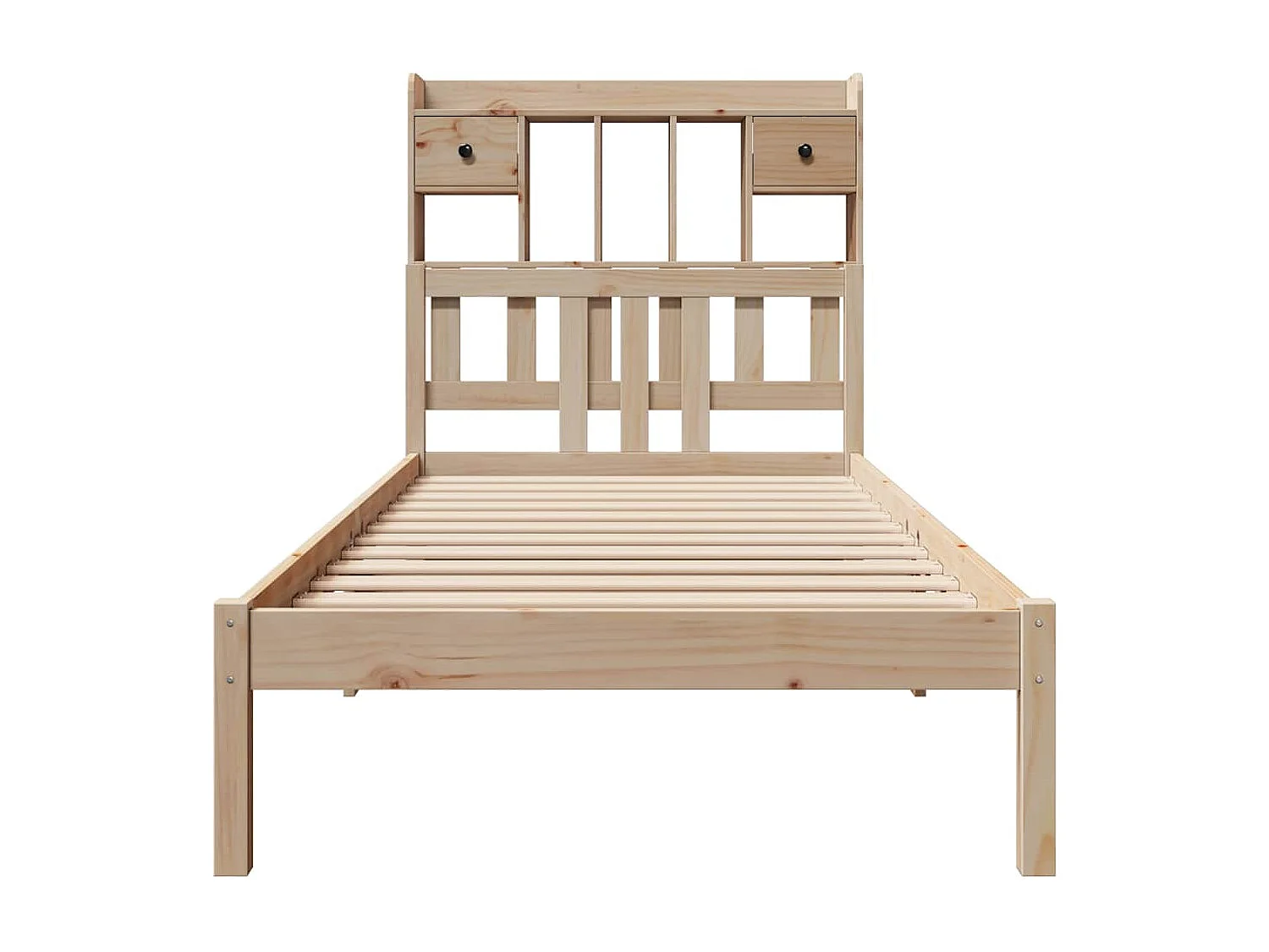 Massivholzbett mit Regal ohne Matratze 90x190 cm Kiefer