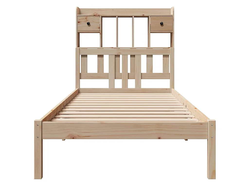 Lit bibliothèque sans matelas 90x190 cm bois de pin massif