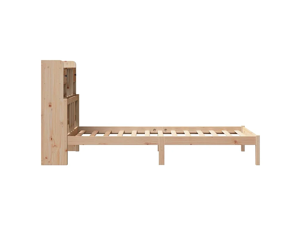 Lit bibliothèque sans matelas 90x190 cm bois de pin massif
