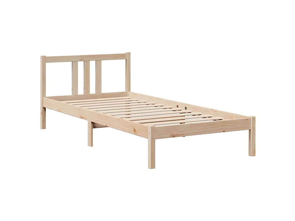 Lit bibliothèque sans matelas 90x190 cm bois de pin massif