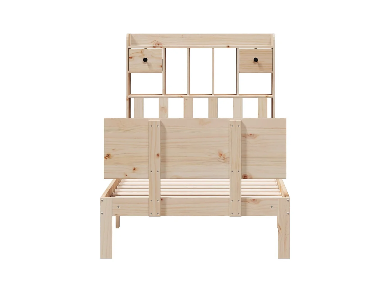 Lit bibliothèque sans matelas 90x200 cm bois de pin massif