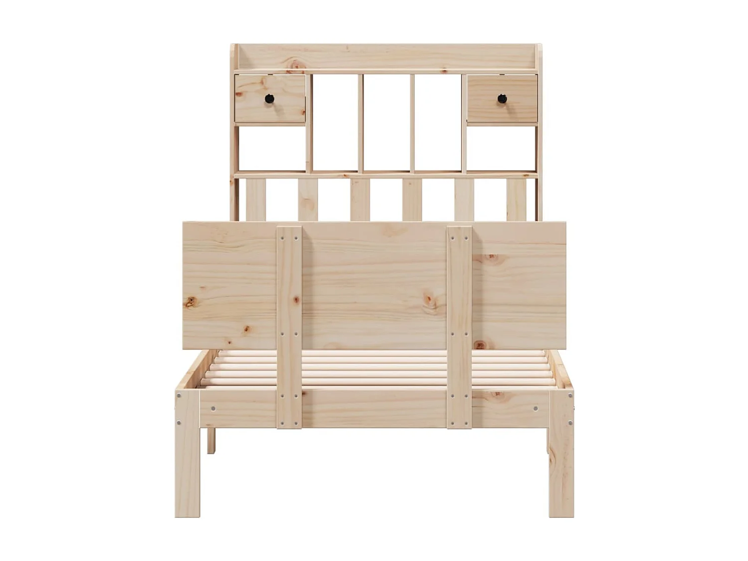 Lit bibliothèque sans matelas 90x200 cm bois de pin massif