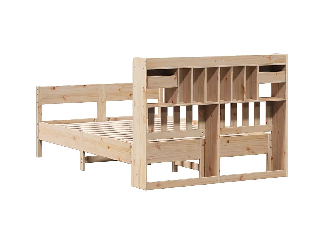 Cama com estante sem colchão 160x200 cm pinho maciço