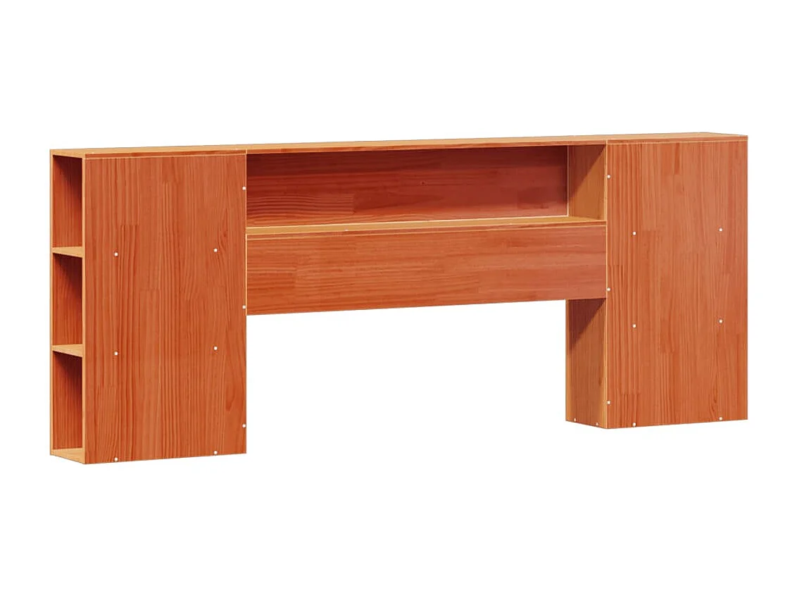 Cama con estantería sin colchón madera maciza marrón 200x200 cm
