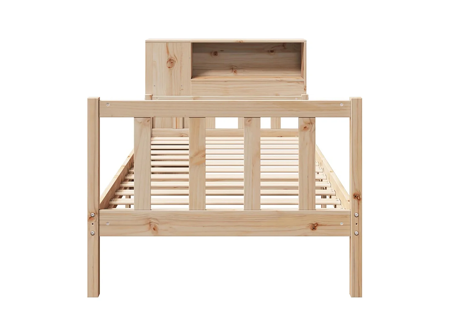 Lit bibliothèque sans matelas 90x190 cm bois de pin massif
