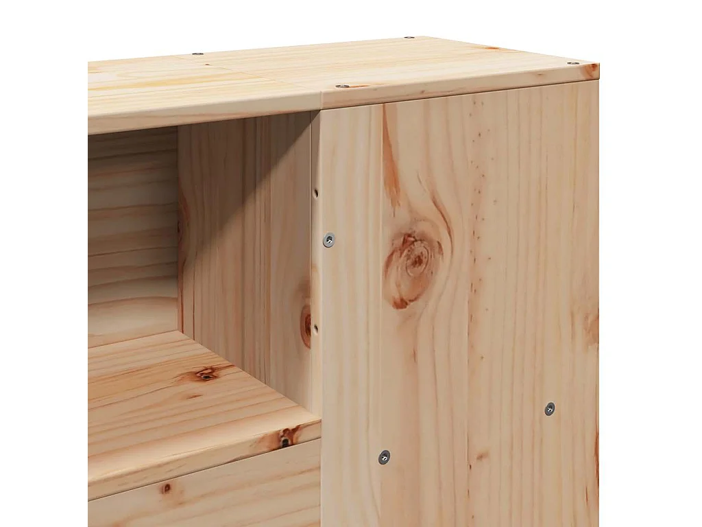 Lit bibliothèque sans matelas 90x190 cm bois de pin massif