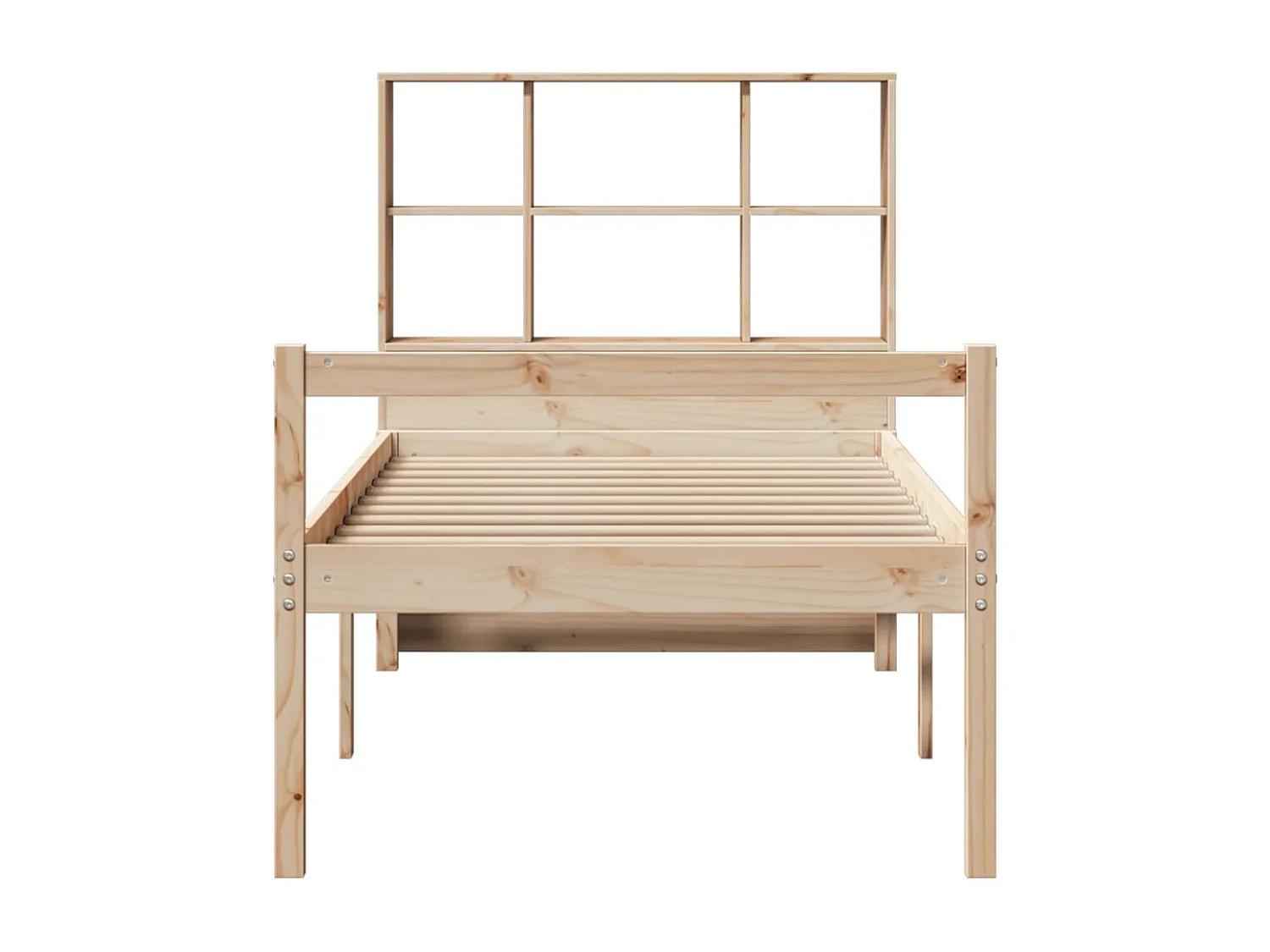 Bed met boekenkast zonder matras massief grenenhout 100x200 cm