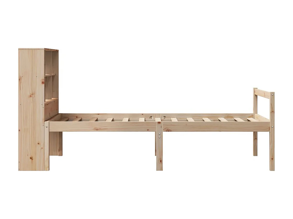 Bed met boekenkast zonder matras massief grenenhout 100x200 cm