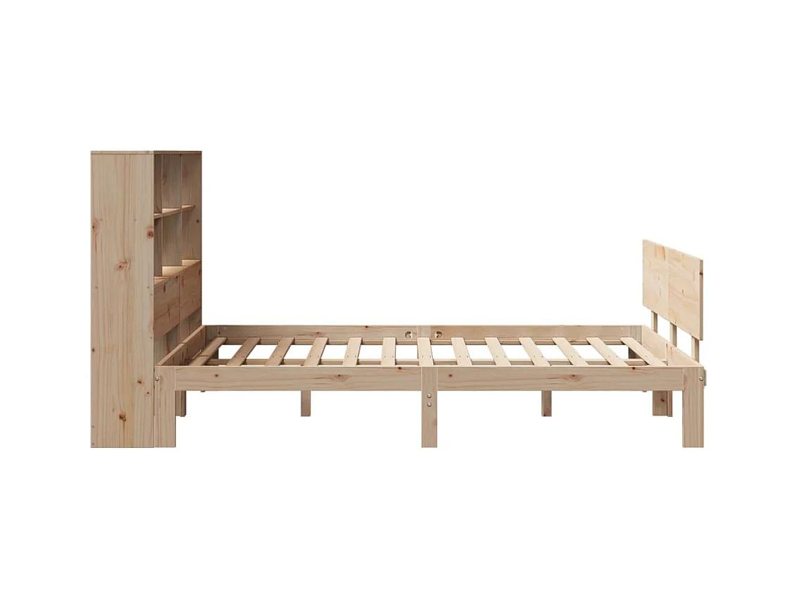 Massivholzbett mit Regal ohne Matratze 160x200 cm Kiefer