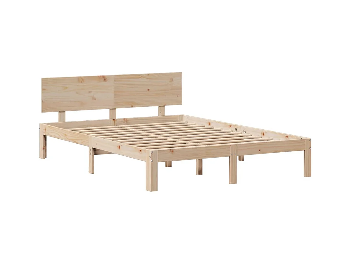 Massivholzbett mit Regal ohne Matratze 160x200 cm Kiefer
