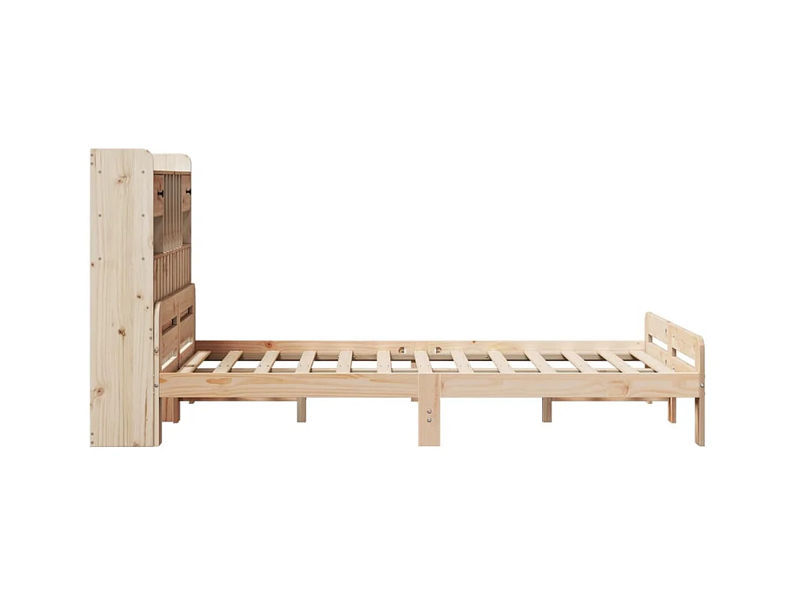 Cama com estante sem colchão 135x190 cm pinho maciço