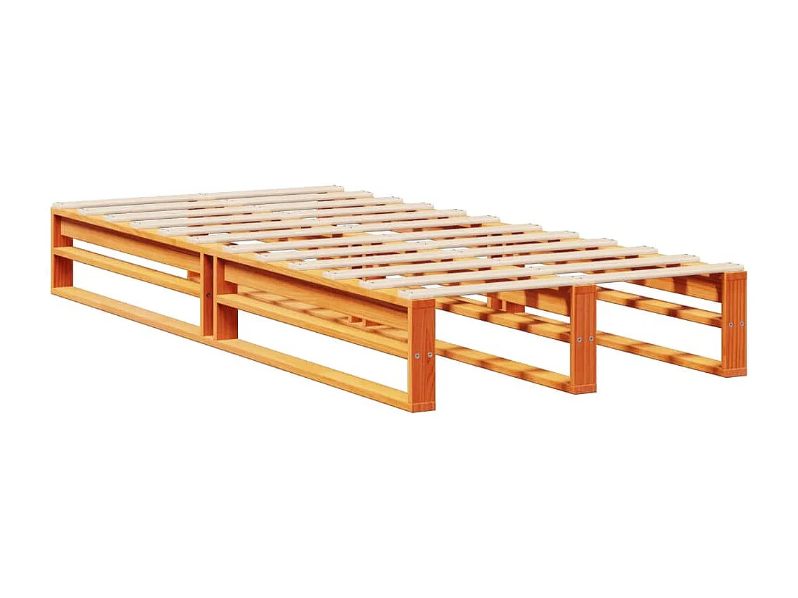 Letto Libreria senza Materasso Marrone Cera 75x190 cm Legno