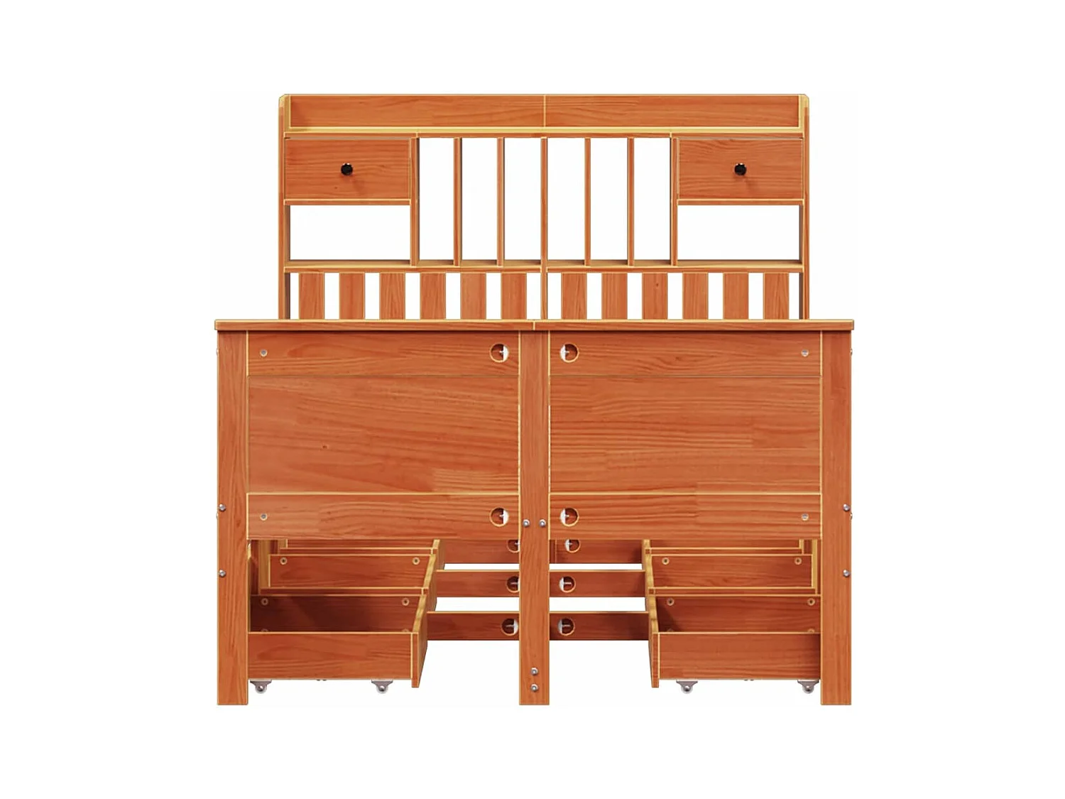 Cama com estante sem colchão 135x190 cm pinho maciço