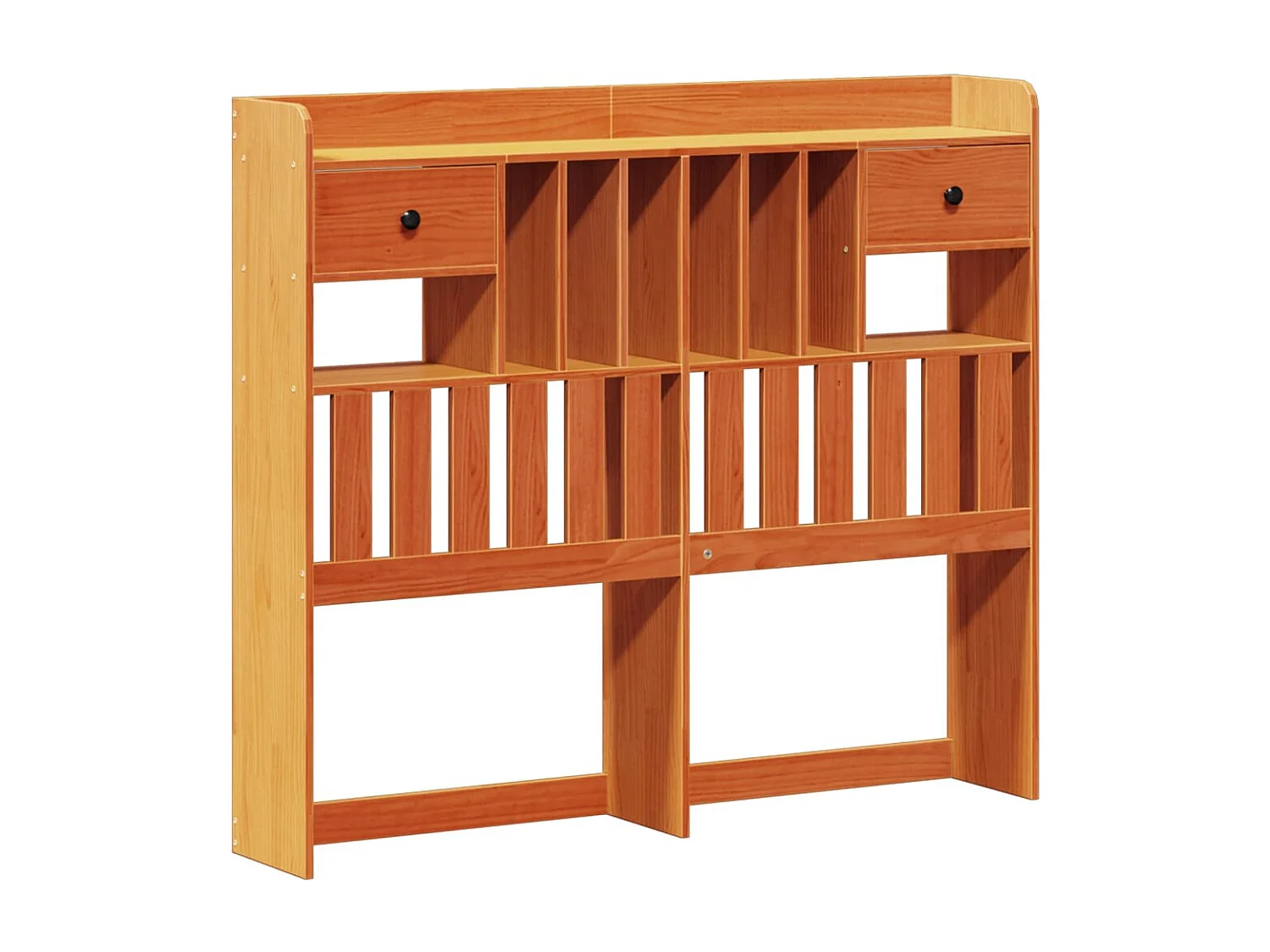 Letto Libreria senza Materasso Marrone Cera 135x190 cm in Pino