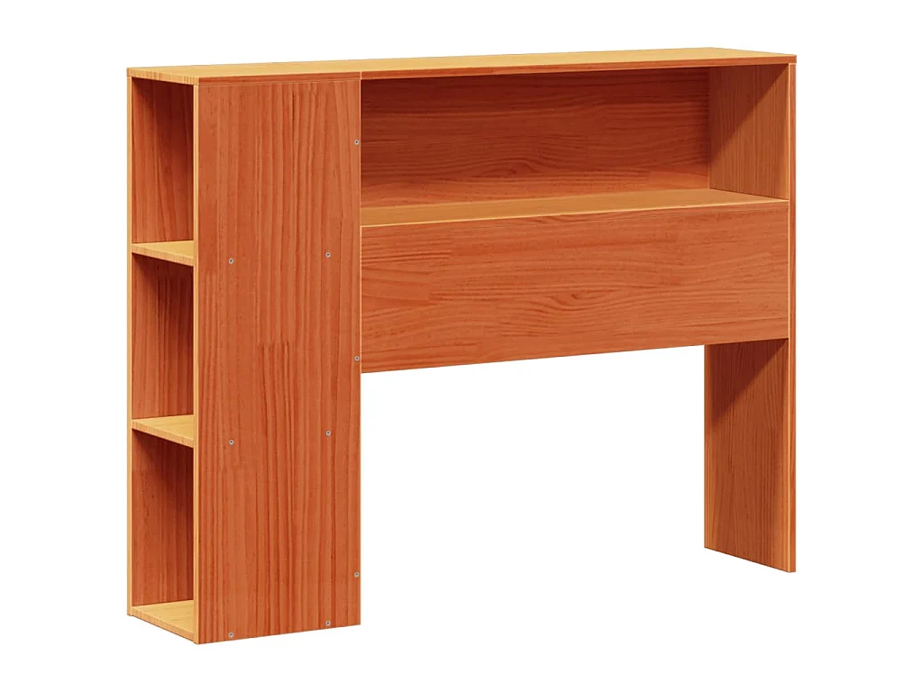 Lit bibliothèque sans matelas cire marron 100x200 cm pin massif