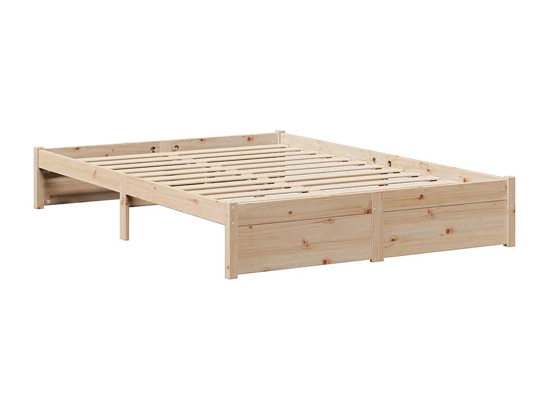 Bed met boekenkast zonder matras massief grenenhout 140x190 cm