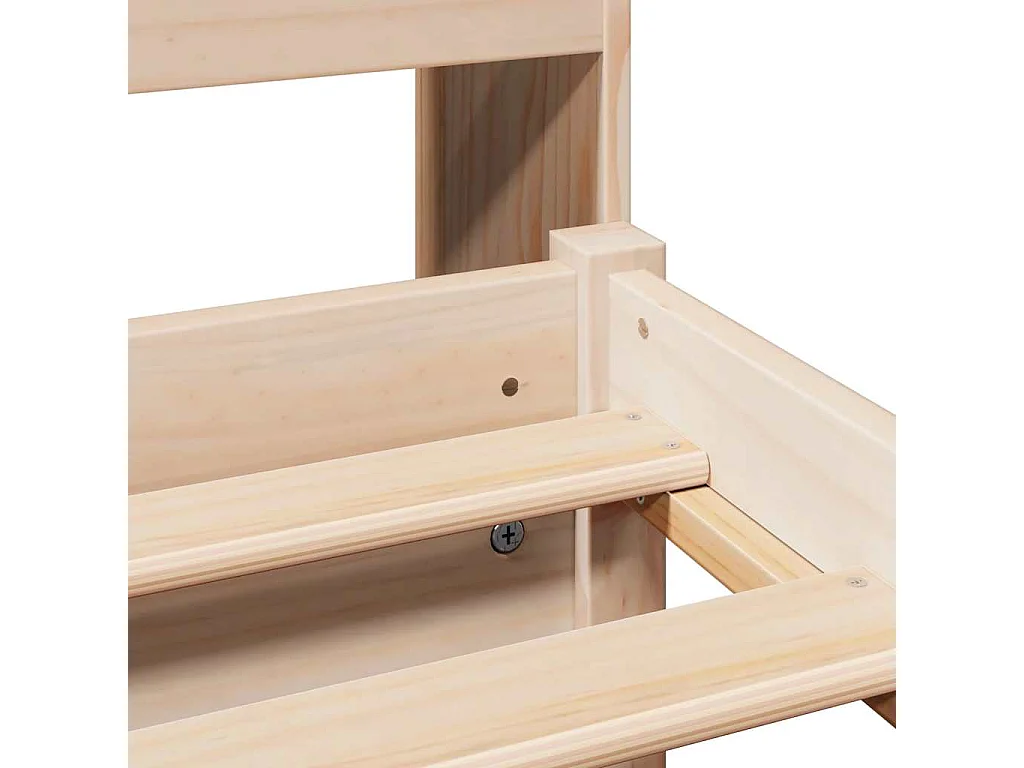 Bed met boekenkast zonder matras massief grenenhout 140x190 cm