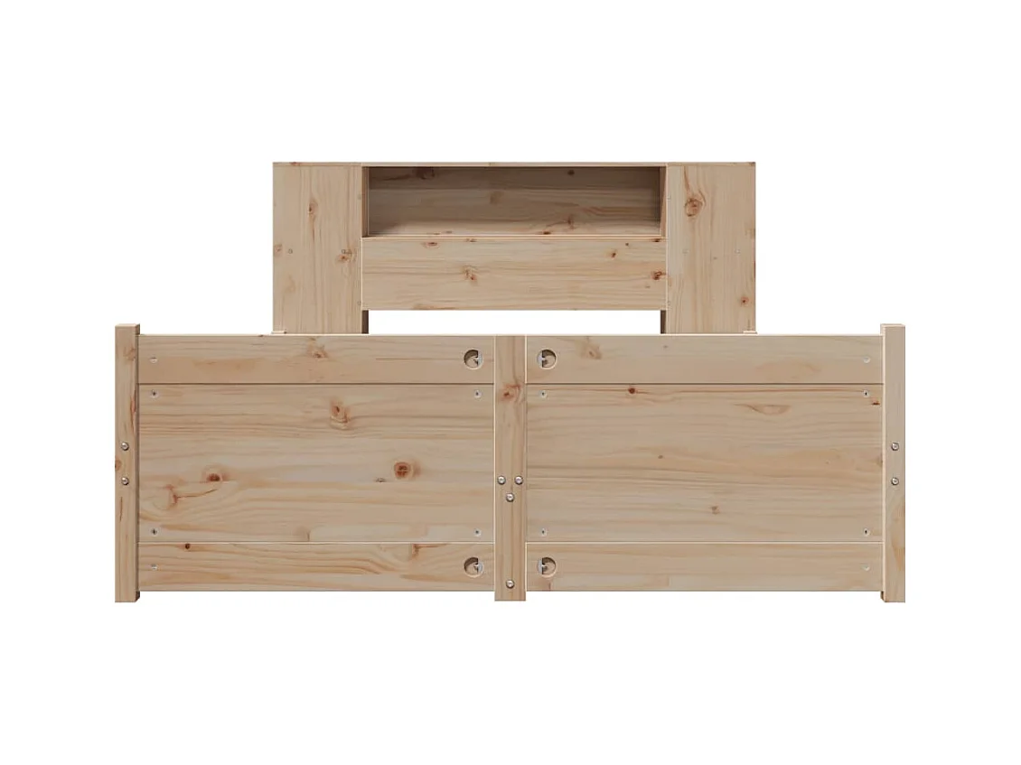 Lit bibliothèque sans matelas 120x200 cm bois de pin massif