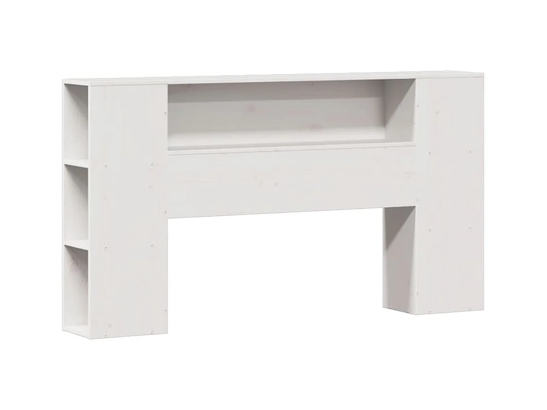 Massivholzbett mit Regal ohne Matratze Weiß 120x200 cm Kiefer