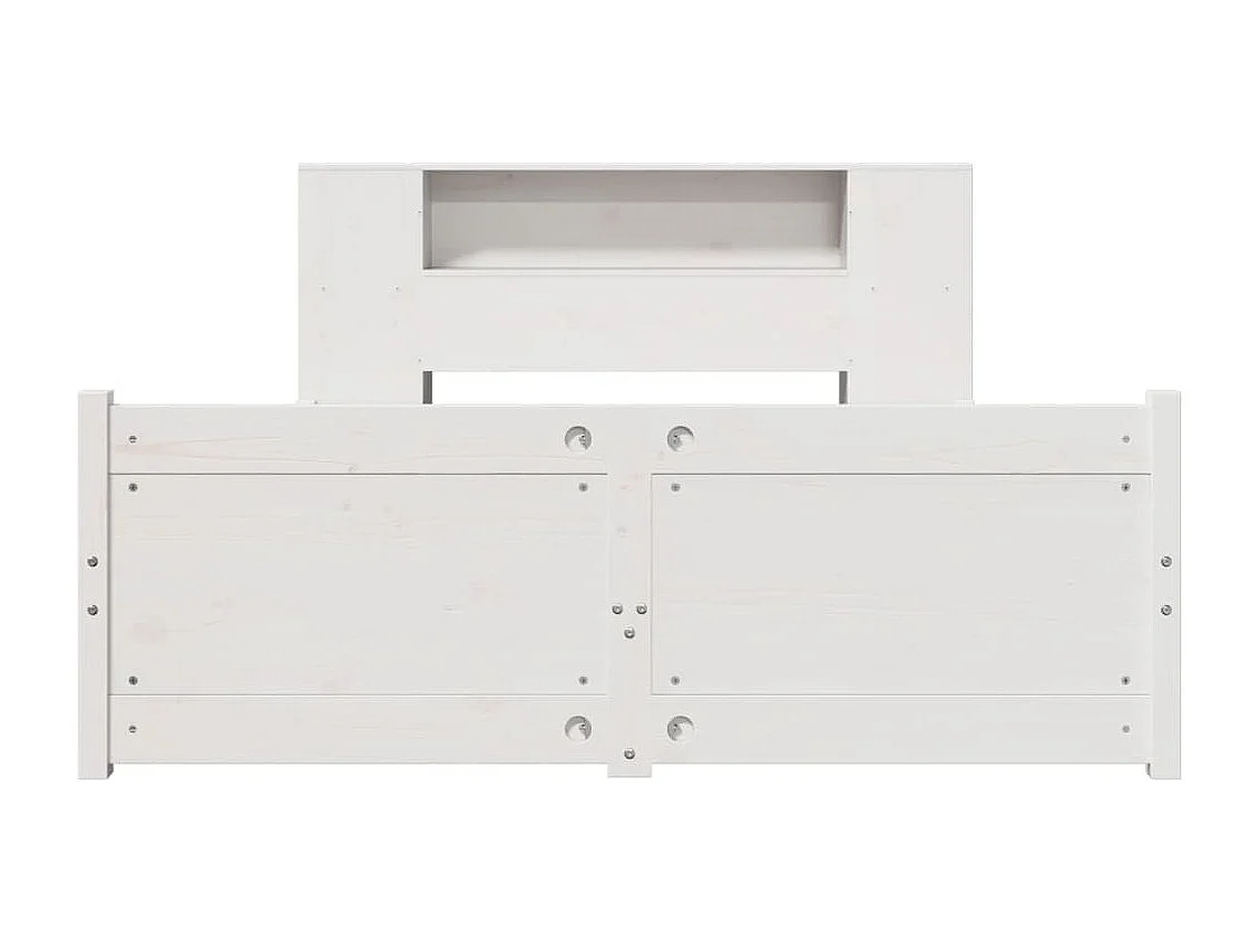 Lit bibliothèque sans matelas blanc 120x200 cm bois pin massif