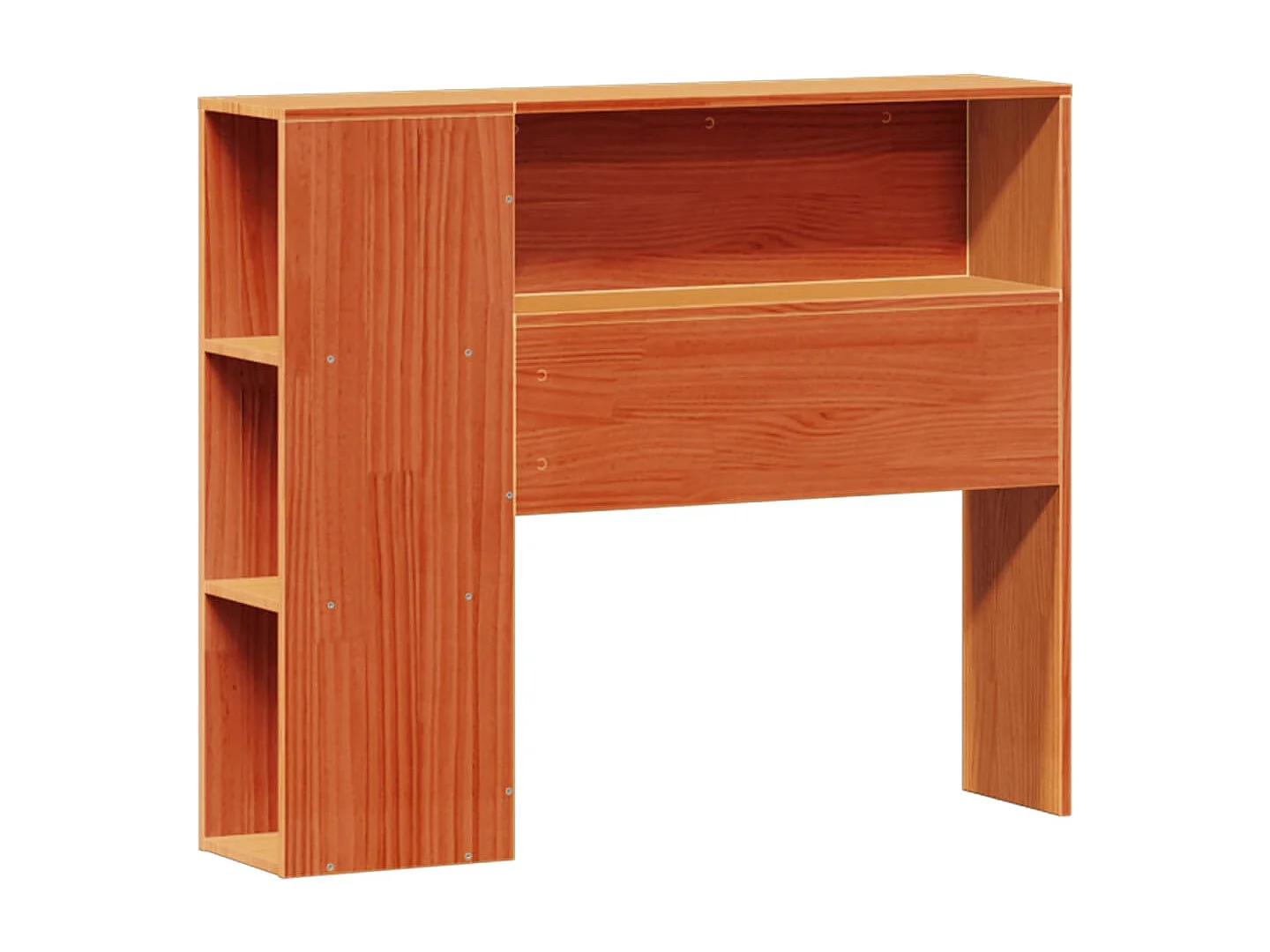 Lit bibliothèque sans matelas cire marron 100x200 cm pin massif