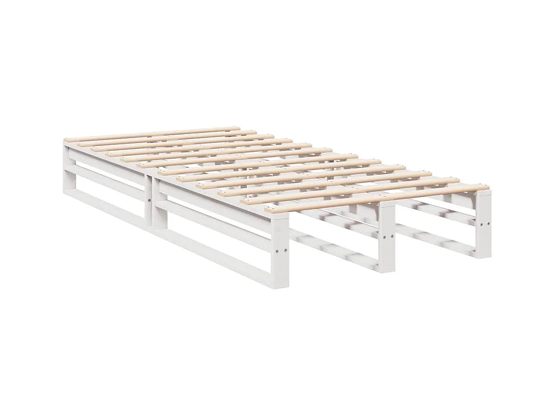 Letto Libreria senza Materasso Bianca 90x200 cm Legno di Pino