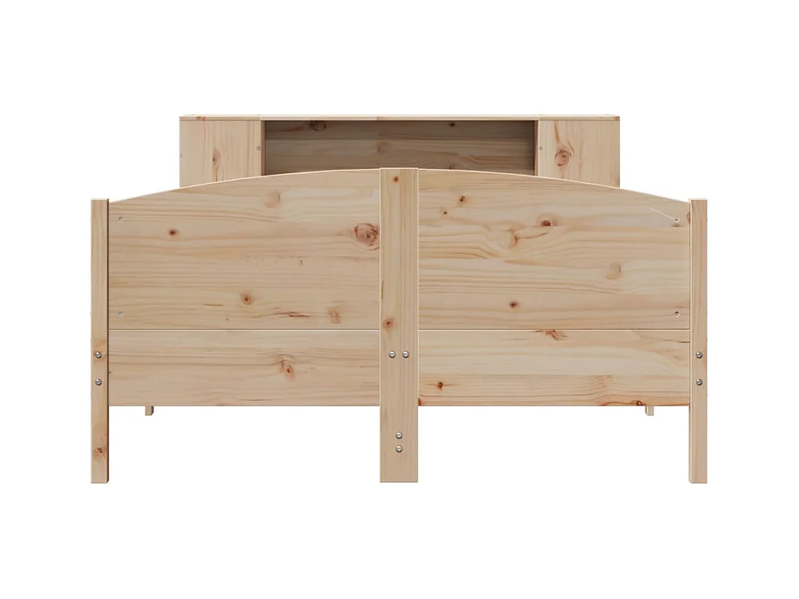 Lit bibliothèque sans matelas 120x190 cm bois de pin massif
